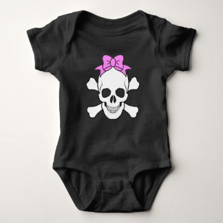 GIRL SKULL AND CROSSBONES BABY BODYSUIT