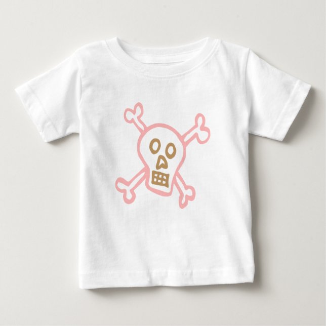 Girl Skull and Crossbones Baby T-Shirt (Front)