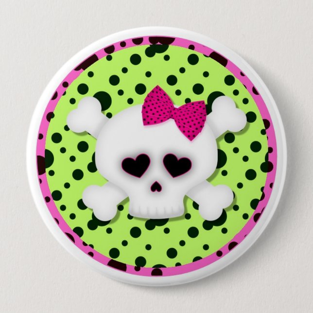 Girl Skull Grunge Backpack Pins buttons (Front)