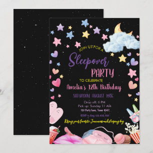 Girl Sleepover Party Teen Kids Slumber Birthday In Invitation