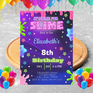 Girl Slime Birthday Party Invitation