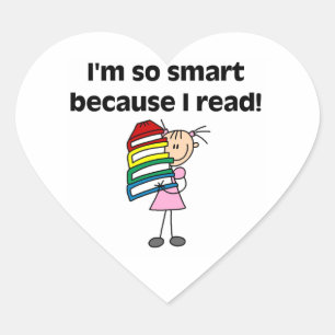 Girl Smart Because I Read Heart Sticker