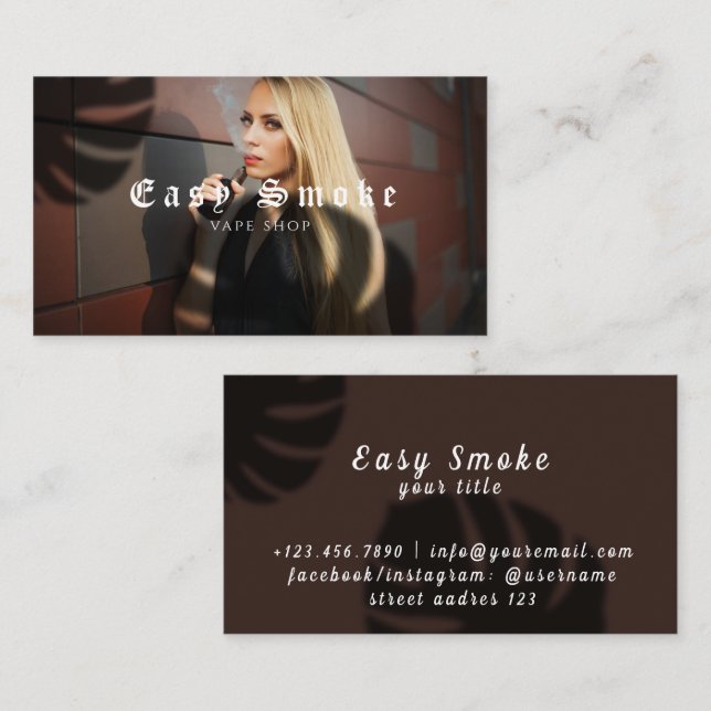Girl Smoke Vape Shop Business Card (Front/Back)