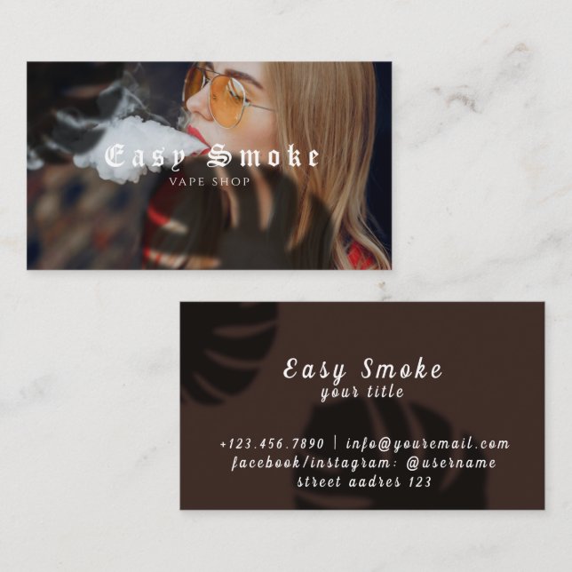 Girl Smoke Vape Shop Business Card (Front/Back)
