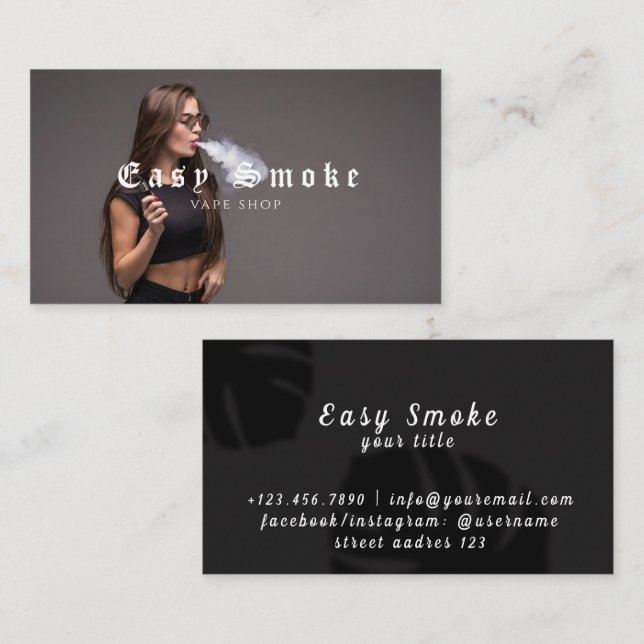 Girl Smoke Vape Shop Business Card (Front/Back)