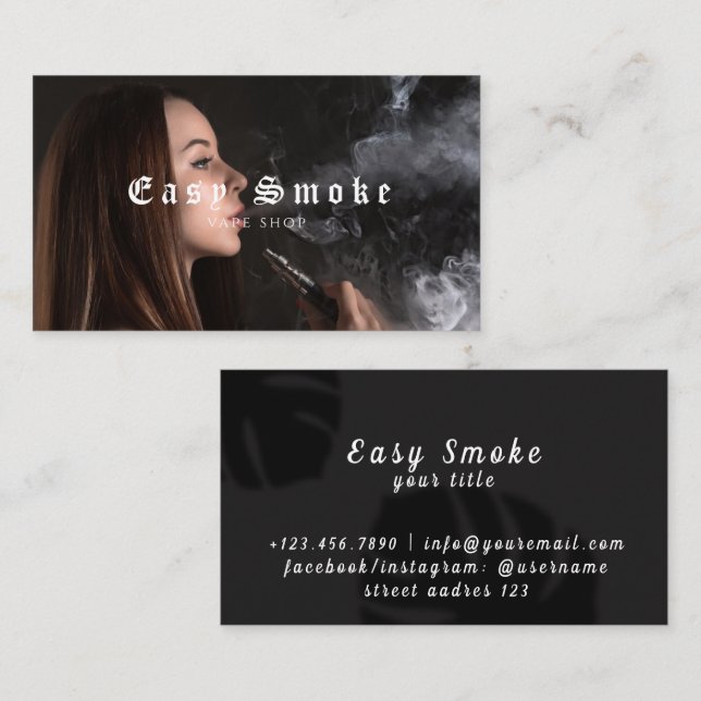 Girl Smoke Vape Shop Business Card (Front/Back)