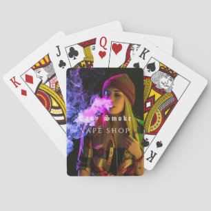 Girl Smoke Vape Shop Business Playing Cards