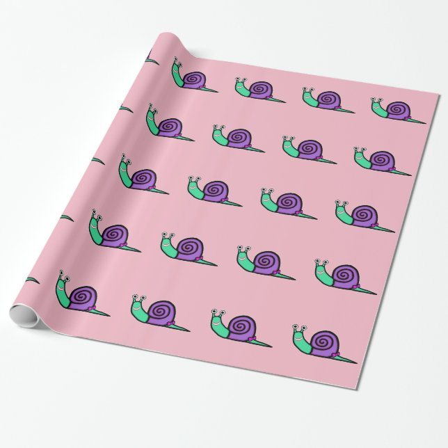 Girl Snail Wrapping Paper (Unrolled)