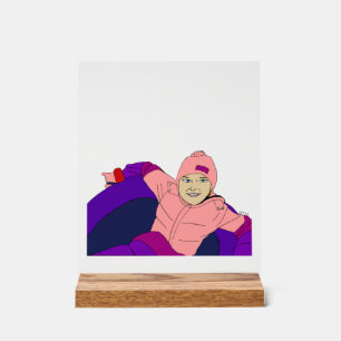 Girl Snow Tubing Acrylic Sign