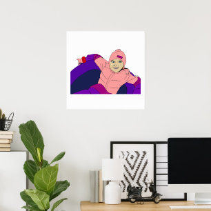 Girl Snow Tubing Poster