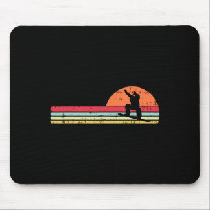 Girl Snowboarding Retro Winter Sports Snowboarder Mouse Pad