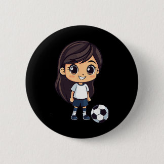 Girl Soccer  6 Cm Round Badge