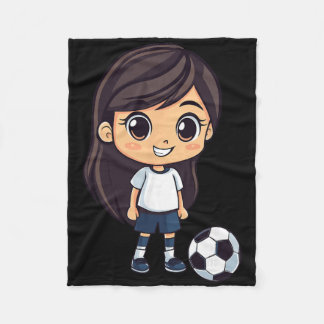Girl Soccer  Fleece Blanket