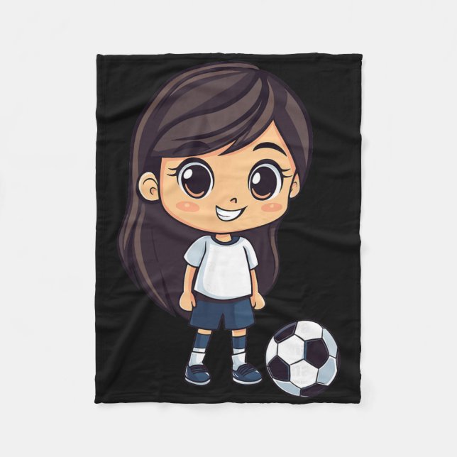 Girl Soccer  Fleece Blanket (Front)