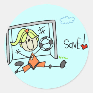 Girl Soccer Goalie Tshirts and Gifts Classic Round Sticker