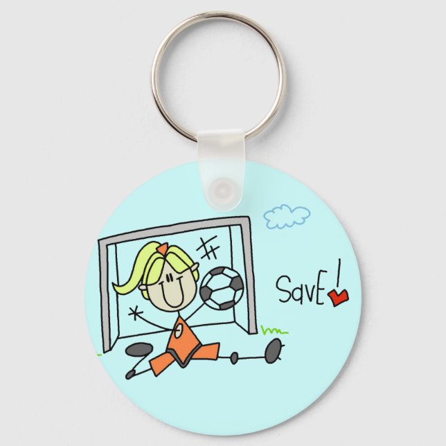 Girl Soccer Goalie Tshirts and Gifts Key Ring (Front)