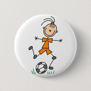 Girl Soccer Player Button
