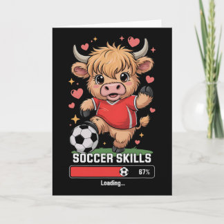 Girl Soccer Skills Loading Heifer Team Mum Cow Clu Card