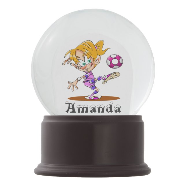 Girl Soccer Snow Globe (Front)
