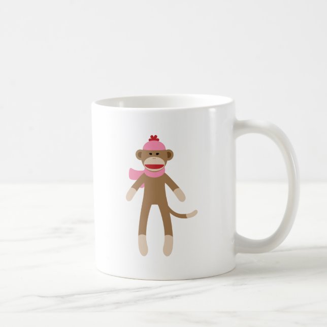 girl sock monkey coffee mug (Right)