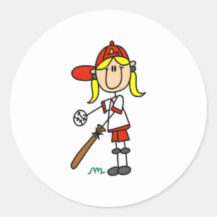 Girl Softball Player Sticker