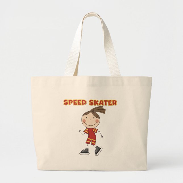 Girl Speed Skater Tshirts and Gifts Large Tote Bag (Front)