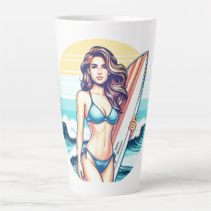 Girl Sport & Surfing Latte Mug