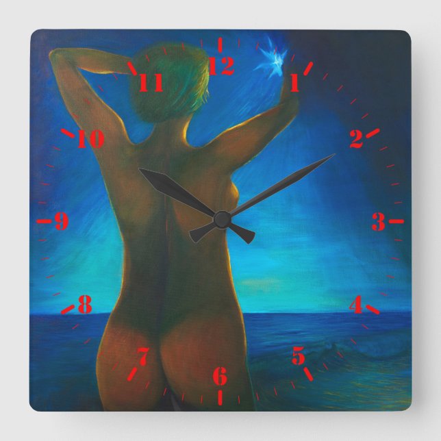 Girl Square Wall Clock (Front)