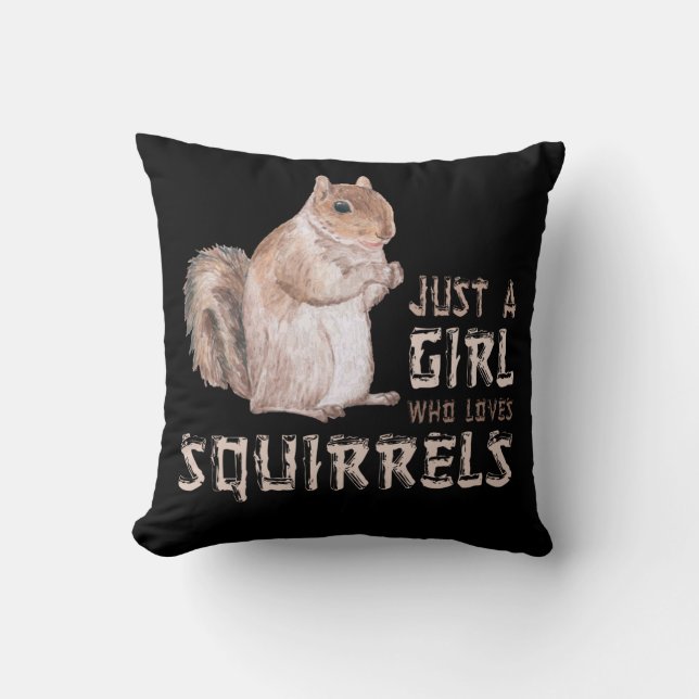 Girl Squirrel Lover Cushion (Front)