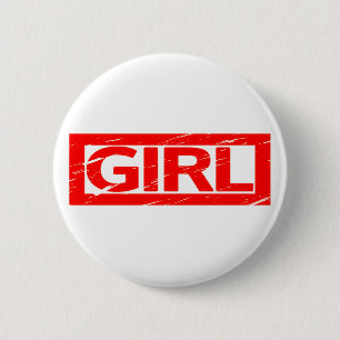 Girl Stamp 6 Cm Round Badge