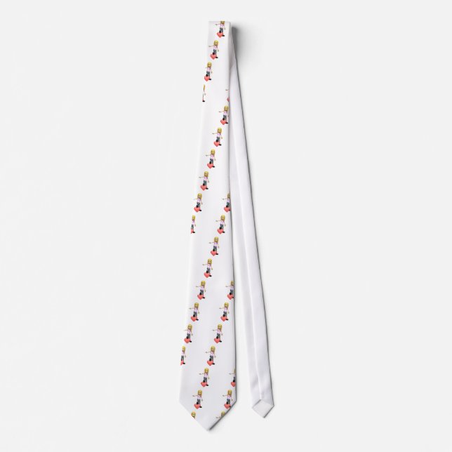 girl stepping on heart tie (Front)