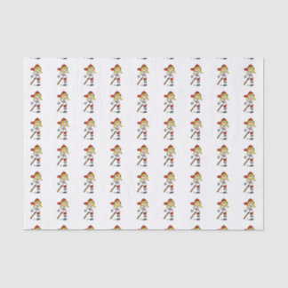 Girl Stick Figure Baseball Up At Bat Tissue Paper