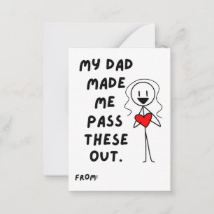 Girl Stick Figure My Dad Made Me Valentines Card