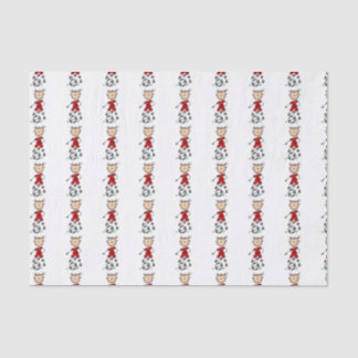 Girl Stick Figure Soccer Red Uniform Tissue Paper