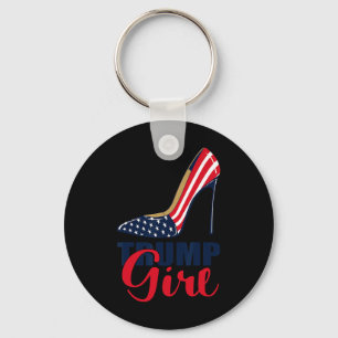 Girl Stilettos High Heel American Flag Trump 2024 Key Ring