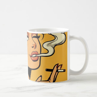 Girl Stoner | Comic book pop art | Smoking lovers Coffee Mug