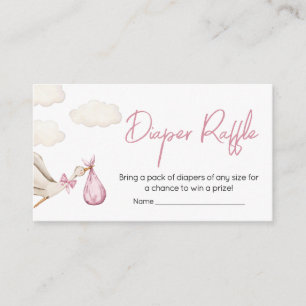 Girl Storck Special Delivery Baby Diaper Raffle Enclosure Card