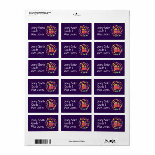 Girl subject name school book labels