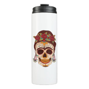 Girl Sugar Skull Thermal Tumbler