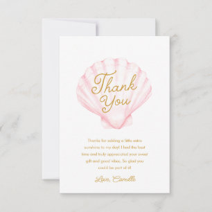 Girl Summer Beach Baby Shower Thank You Card