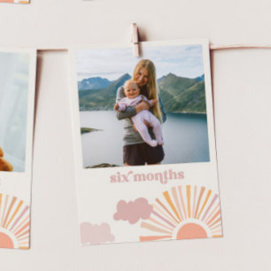 Girl Sun Monthly Banner Card - Six Months