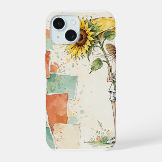 Girl Sunflower Parasol iPhone Case