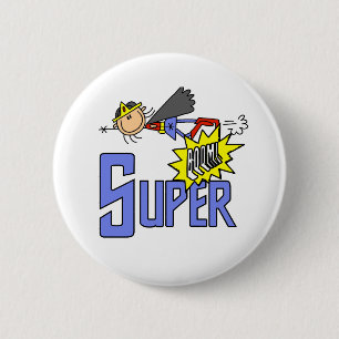 Girl SUPER 6 Cm Round Badge