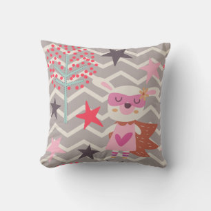 Girl Superhero Bunny Cushion