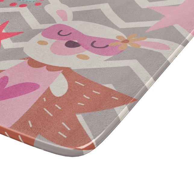 Girl Superhero Bunny Cutting Board (Corner)