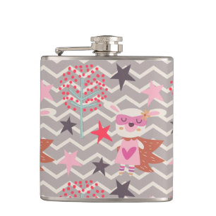 Girl Superhero Bunny Hip Flask