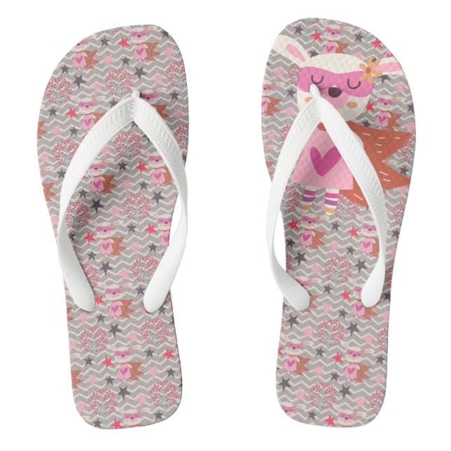 Girl Superhero Bunny Thongs (Footbed)