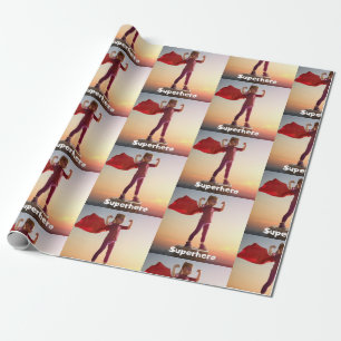 Girl Superhero Wrapping Paper