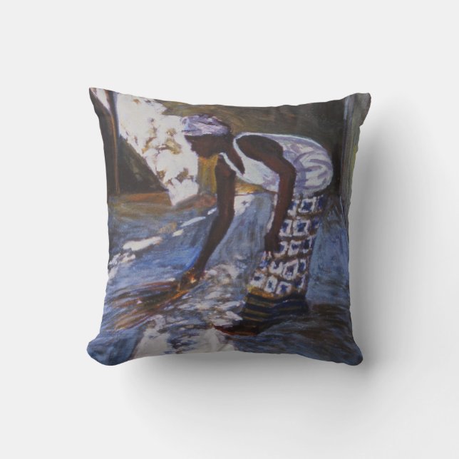 Girl Sweeping I 2002 Cushion (Front)