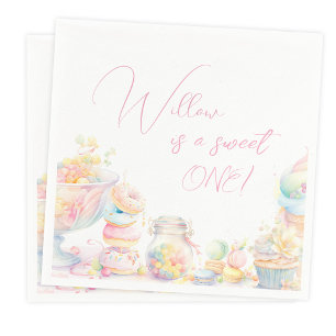 Girl Sweet One Sweets First Birthday Napkin